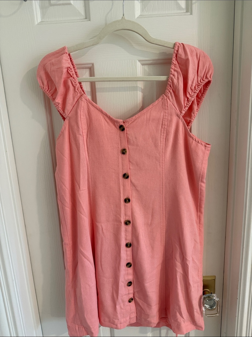 American Eagle Outfitters Pink Button-Front Mini Dress